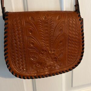 Patricia Nash Salerno Saddlebag Brown Leather Crossbody Bag